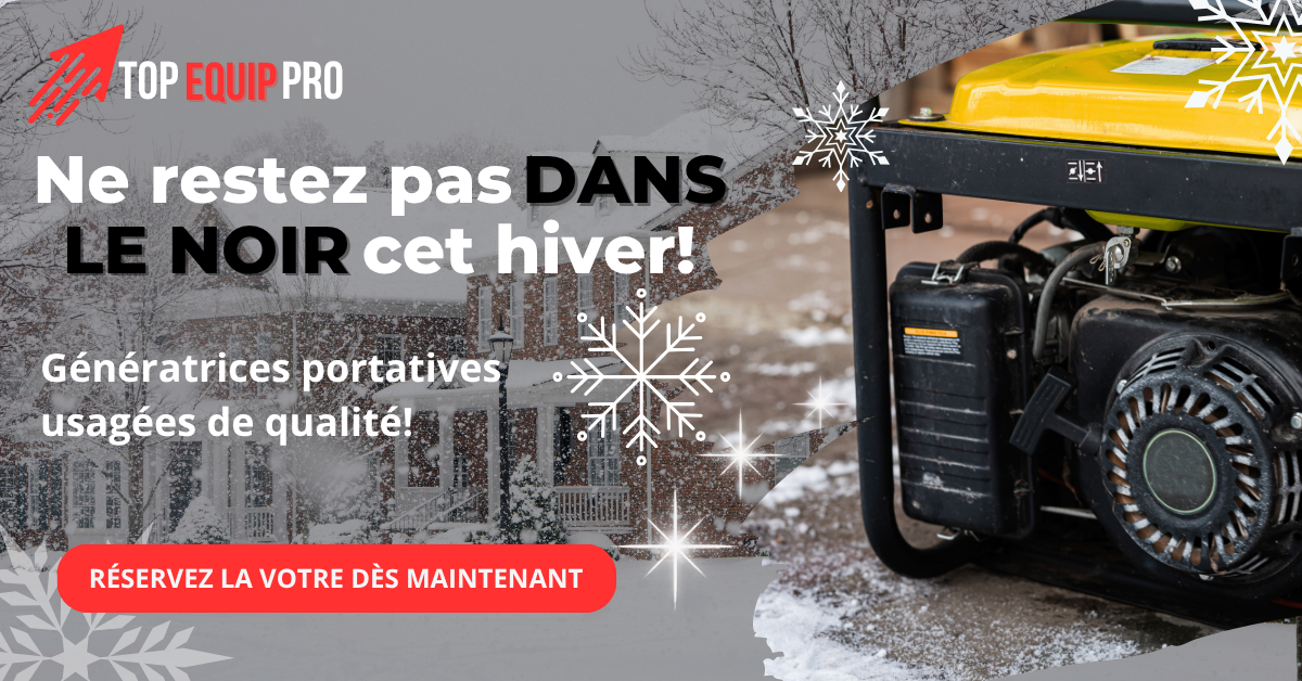 Génératrice portable usagée hiver Québec tempête verglas