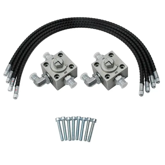 2Pcs Excavator 3 Way Diverter Valve for 1-2 Ton Chinese Mini Excavator with 31in Flexible Hoses
