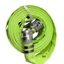 PVC Layflat Discharge Hose 2in x 50ft with Aluminum Camlock Fittings 150 PSI - Green