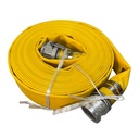 PVC Layflat Discharge Hose 2in x 50ft with Aluminum Camlock Fittings 150 PSI - Yellow
