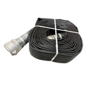 PVC Layflat Discharge Hose 3in x 50ft with Aluminum Camlock Fittings 150 PSI - Black